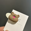 5#coffee bear-white bottom duckbill clip