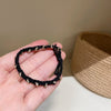 1# rhinestone braided rubber band - black