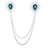 Green diamond on silver background