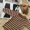 Striped sweater (brown) / 66cm