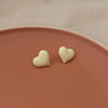 Milky white heart earrings
