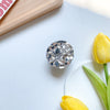 Metal stand - ruffled rose - silver