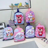 2023 New Strawberry Bear Kindergarten Cartoon Cute Baby Backpack Boys and Girls 3-6 Years Old Hard Shell Bag