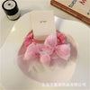 Pink cute mesh bow hair tie