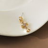 One s925 silver needle stud earrings with diamonds
