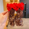 Red wig hair clip [red hair ball] 2 packs