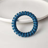 Double-strand telephone cord hair loop - lake blue