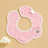 Coral fleece bib pink bunny