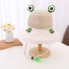 Frog with whistle beige / 3-8 years old (hat circumference 50-54cm) + windproof rope