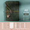 S-003-planet-dark green-lined book / a6