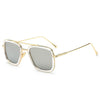 Gold frame transparent circle white mercury