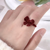 Burgundy bow ring