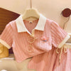 D pink suit [top + shorts] / 48