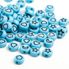Lake blue + black letters