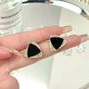 Geometric diamond triangle stud earrings
