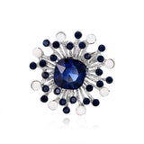 Danrun European and American geometric blue retro brooch, simple and elegant fashionable alloy diamond corsage clothing accessories wholesale