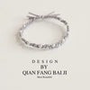 Khaki braided pearl hair tie