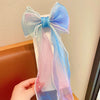 1#pearl bow streamer hair clip-gradient blue