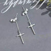 Pearl cross stud earrings