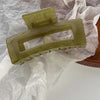 Jelly color square clip (dark green)