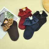 Children's socks colorful mouse three-dimensional decoration girls socks lace short tube socks baby breathable soft socks children's socks