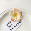 Plumeria duckbill clip-orange / plastic/resin