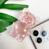 Bear bracket-silver foil-translucent red