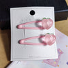 5#pink peach hair clip-2pcs