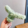 9# mint green plush grab clip-13cm