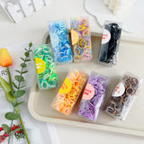 Color boxed children's disposable rubber band high elasticity does not hurt hair girls braid hair ring baby hair rope hair accessories