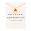 Green rainbow white card