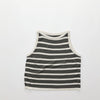 Gray striped tank top / 80cm
