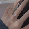 O letter ring white gold