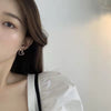 Silver twisted notched earrings