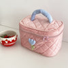 Girly pink flip cover cosmetic bag