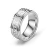 Silver-8mm-embossed-great wall pattern / number 6
