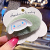Cinnamon dog green oval barrette