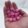 Burst hanging hole beads - rose red
