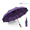 [automatic] 10 bone curved handle yinyao business umbrella-purple