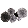 Black striped paper fan flower / 40cm, 30cm, 20cm each 2