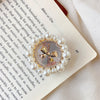 Pearl diamond hoop - no. 2 small dotted knot - white
