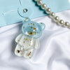 Gold foil bear - stitching - blue and white