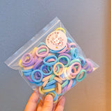 Rubber band girl's hair rope tie hair small hair ring baby towel ring does not hurt hair rubber band macaron color tie hair