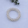 Frosted telephone cord hair ring-gray polka dot