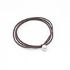 Khaki one pearl simple hair tie