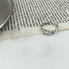 Silver square clear diamond ring