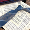 Gray blue pattern tie hand type *8cm