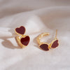 Wine red double heart h1676
