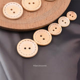 Log color bowl type two dotted line wooden buttons baby children cardigan shirt jacket button sweater all buckle