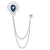 Silver bottom hole blue diamond